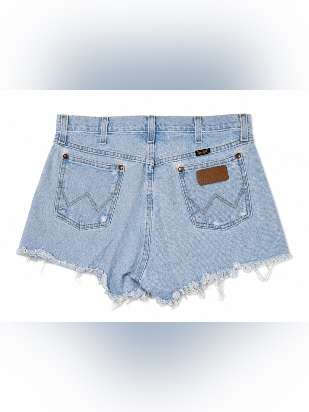 Vintage Wrangler Cutoff Mom Shorts Y2K Light Wash Frayed Western Denim-Sz 30